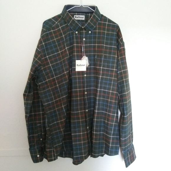 Barbour Ronald Shirt In Forest Green - Picture 1 of 10